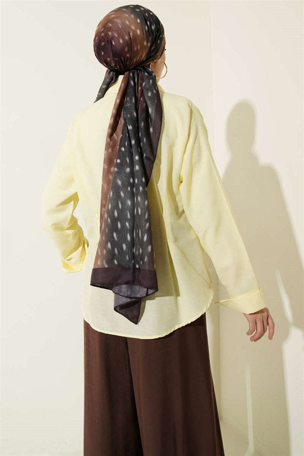 Short Shirt with Front Dart Detail, Yellow
