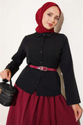 Front-Dart Basic Shirt, Black