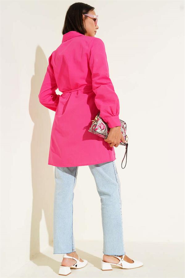 Front Darted Rope Belted Tunic Fuchsia