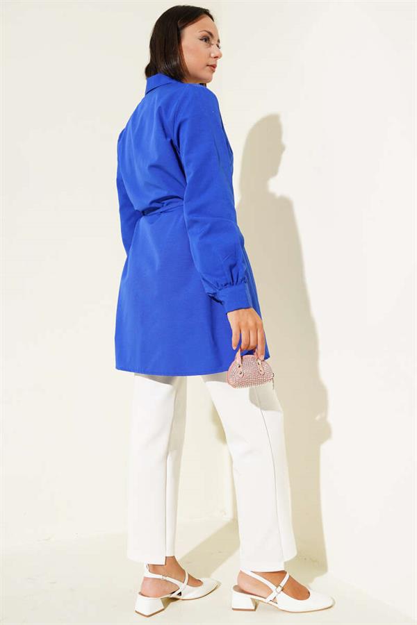 Front Darted Rope Belted Tunic Saxe
