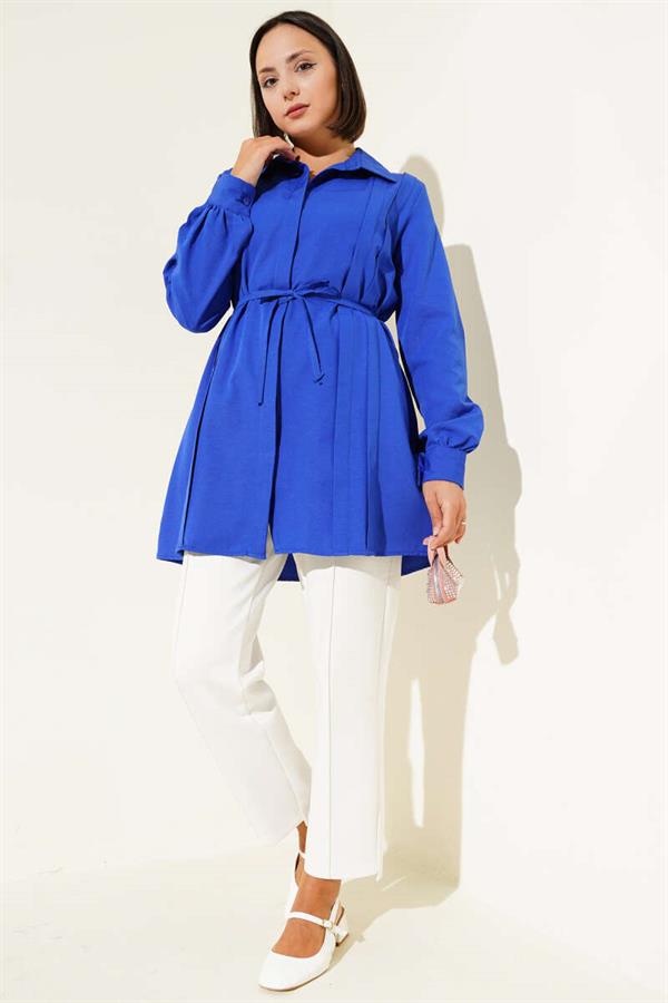 Front Darted Rope Belted Tunic Saxe