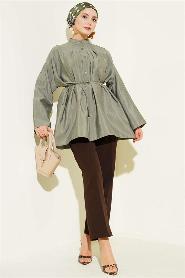 Front-Dart Parachute Shirt, Khaki
