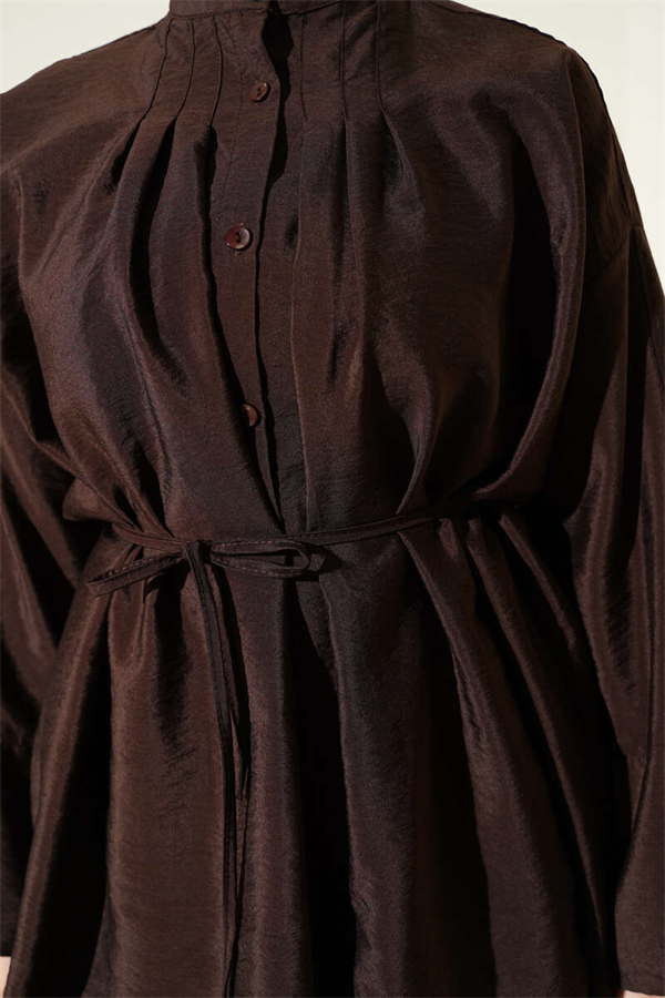 Front-Dart Parachute Shirt, Brown