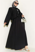 Black Pleated Front Lace-Up Skirt Set