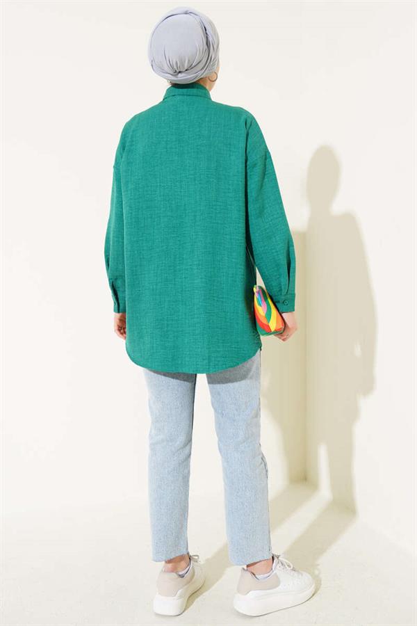 Green Shirt with Sequin Detail on Front
