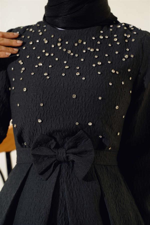 Front Stoned Dress Black
