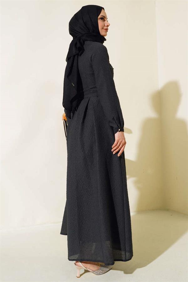 Front Stoned Dress Black