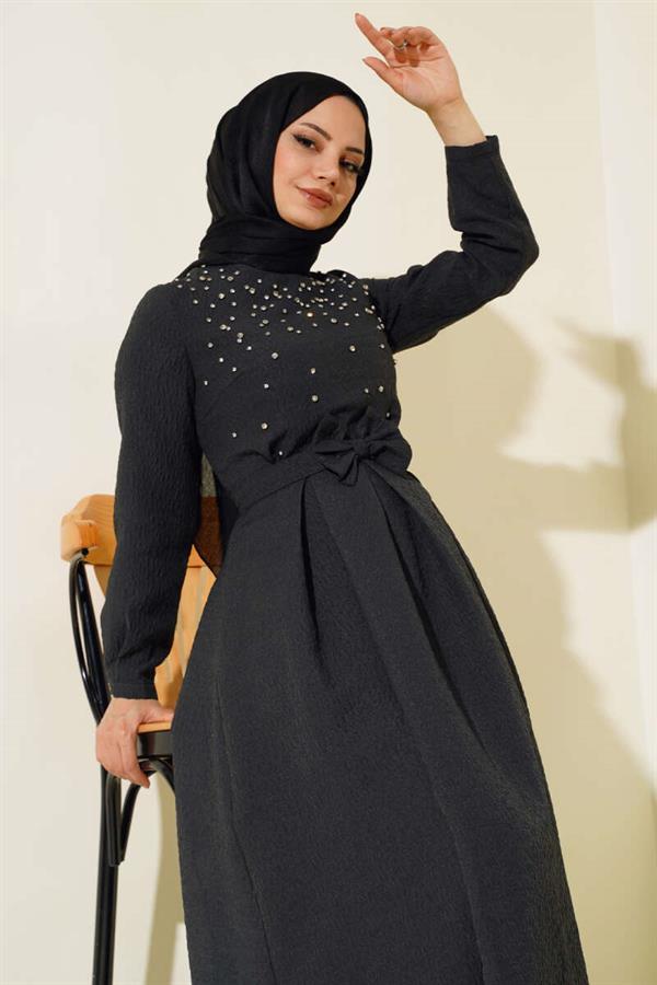 Front Stoned Dress Black