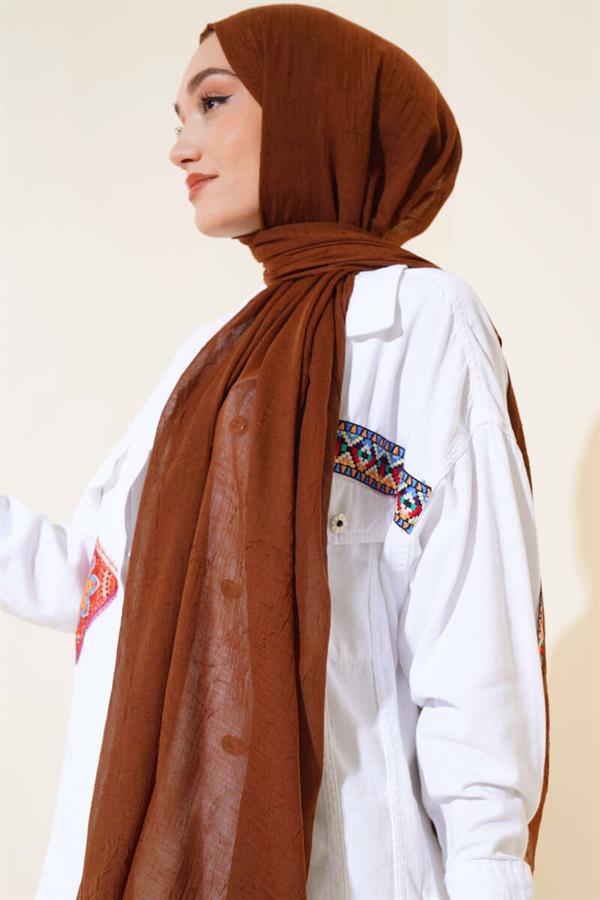 Organic Bamboo Crush Shawl Coffee
