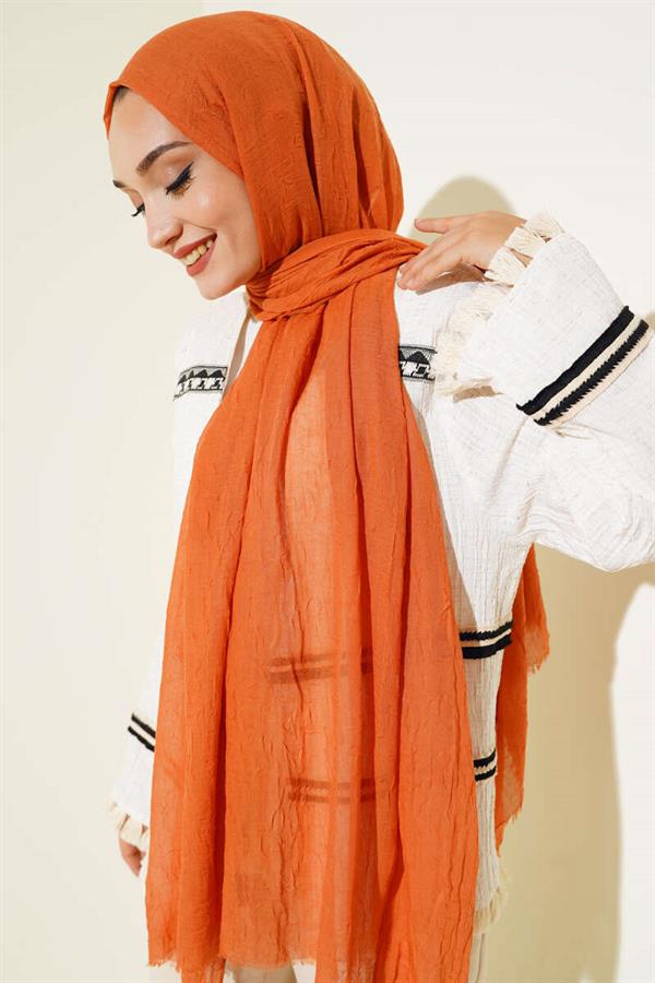 Organic Bamboo Crush Shawl Coral