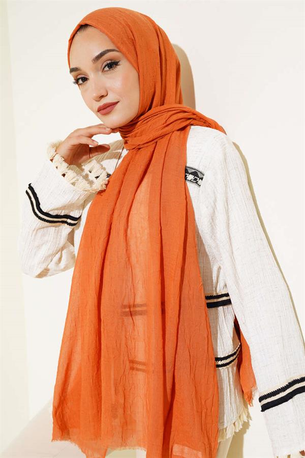 Organic Bamboo Crush Shawl Coral