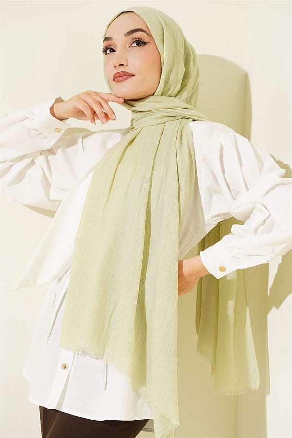 Organic Bamboo Crush Scarf, Aqua Green