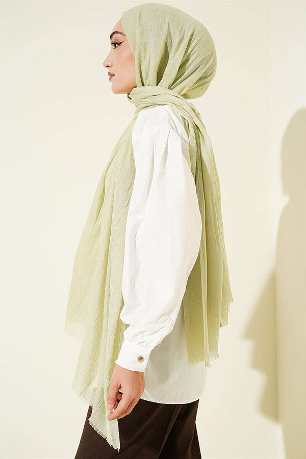 Organic Bamboo Crush Scarf, Aqua Green