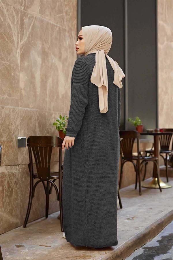 Knitted Cardigan Set in Anthracite