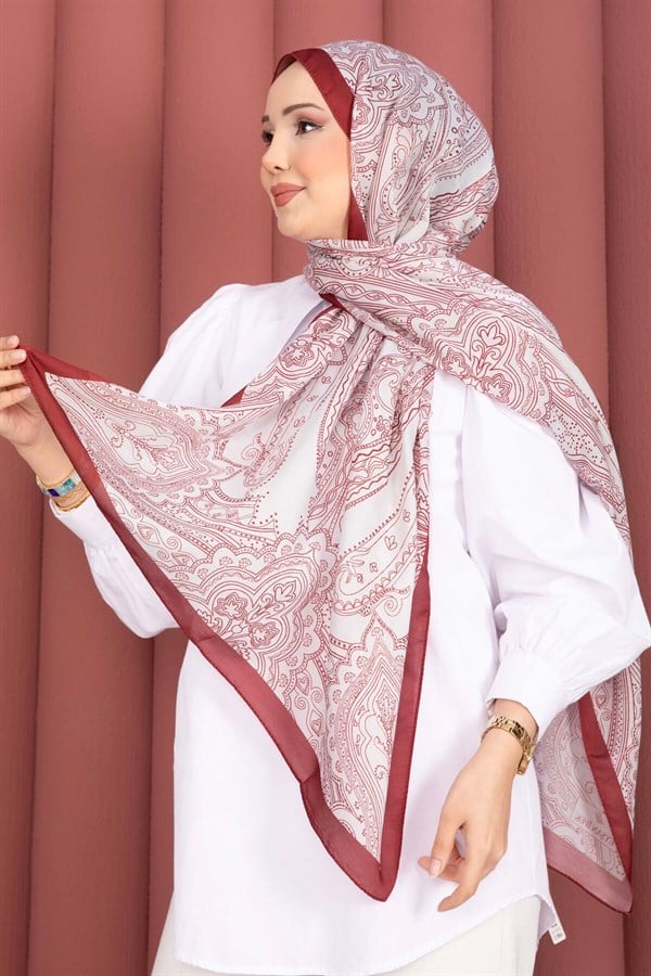 Authentic Motif Shawl Series Burgundy