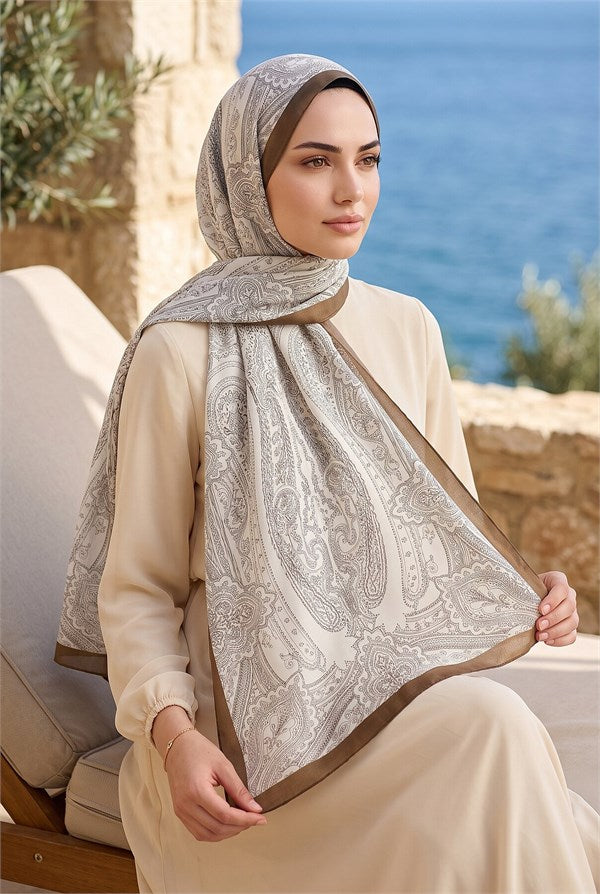 Authentic Motif Shawl Series Dark Mink