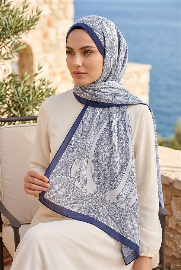 Authentic Motif Shawl Series Navy Blue
