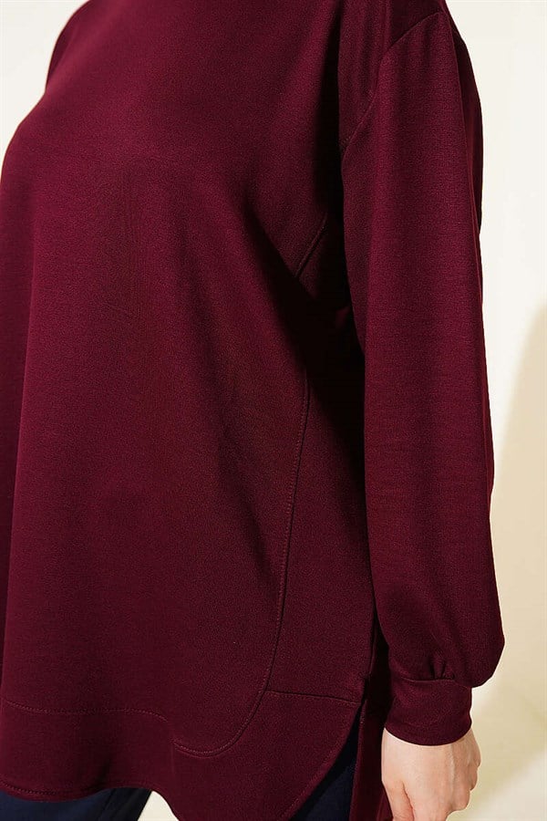 Oval Stitched Loisha Tunic, Plum