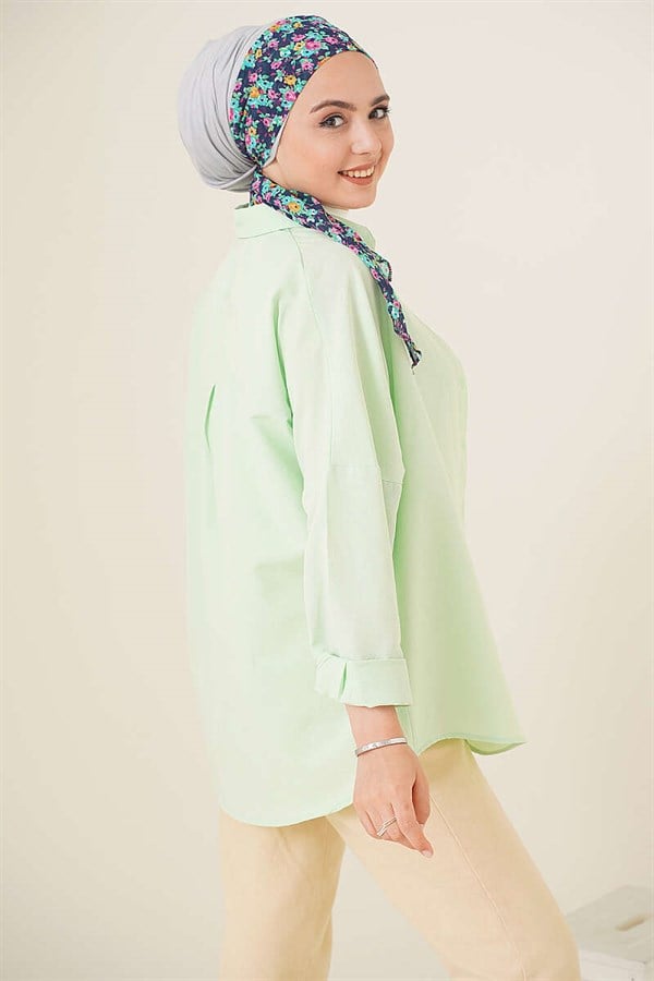 Oversize Shirt, Aqua Green