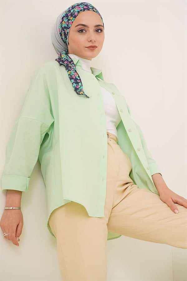 Oversize Shirt, Aqua Green