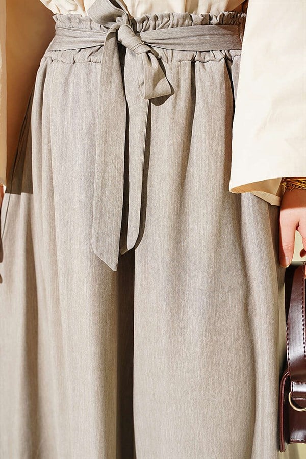 Oversize Tie-Up Trousers, Beige