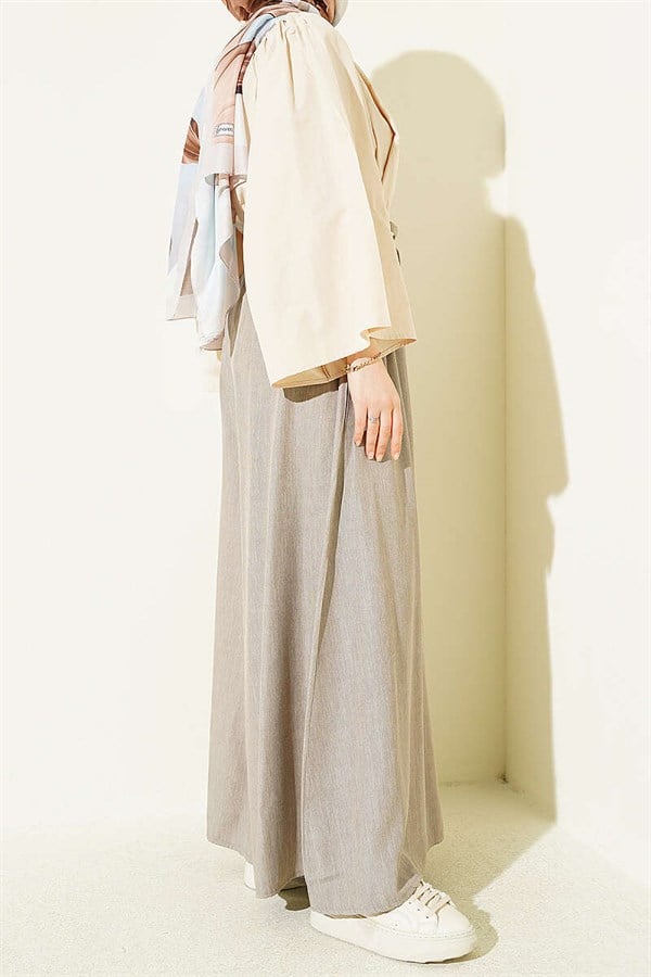 Oversize Tie-Up Trousers, Beige