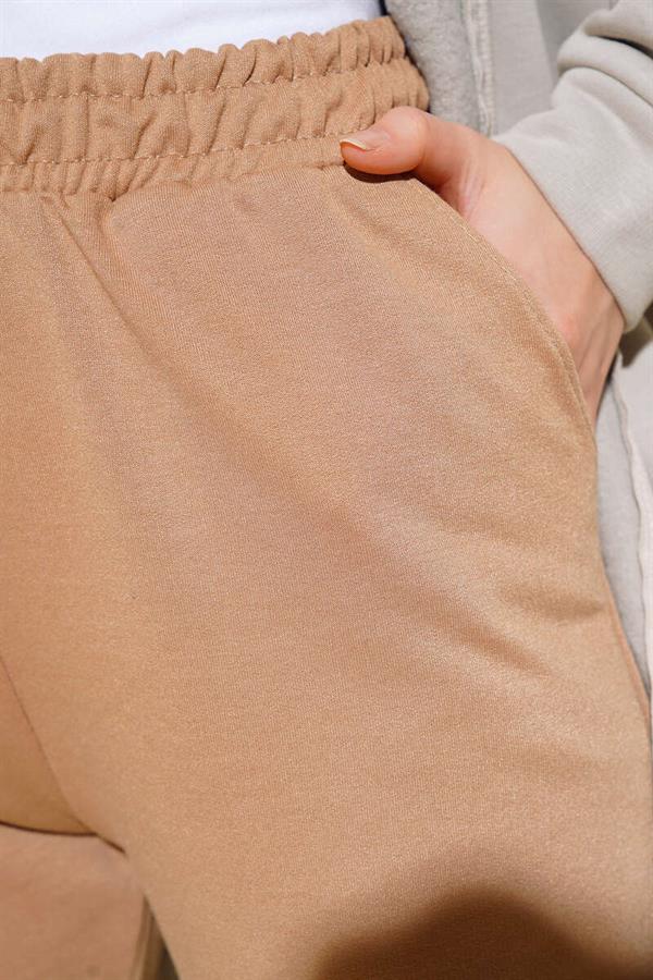 Elastic Leg Jogger Pants Latte