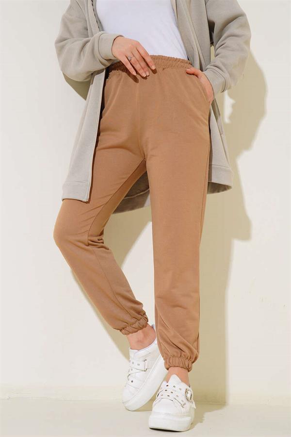 Elastic Leg Jogger Pants Latte