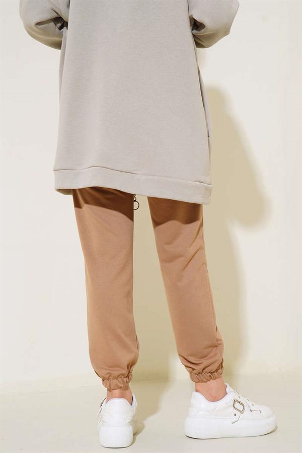 Elastic Leg Jogger Pants Latte