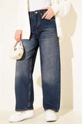 Baggy Trousers with Tassel Detail on Legs, Dark Blue