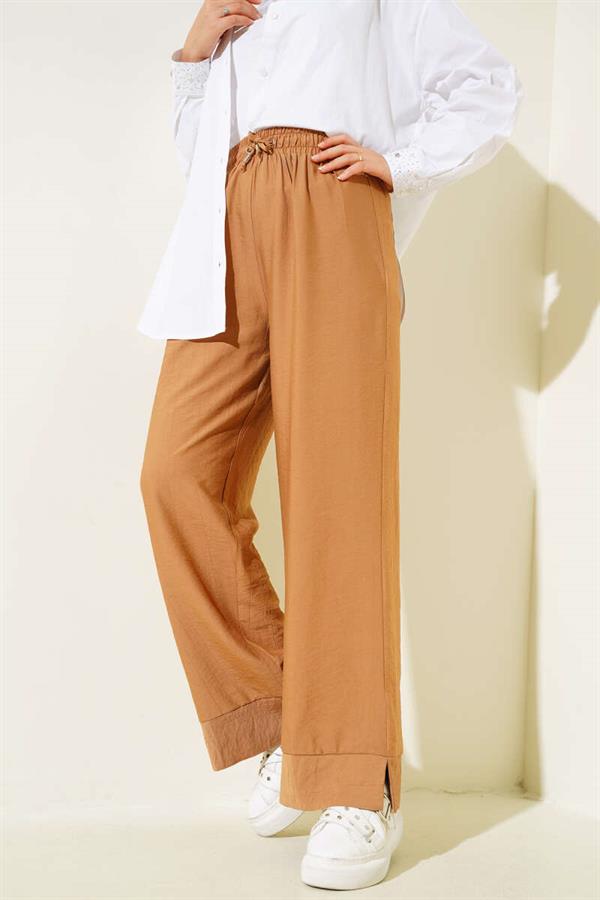 Slit Leg Trousers Camel