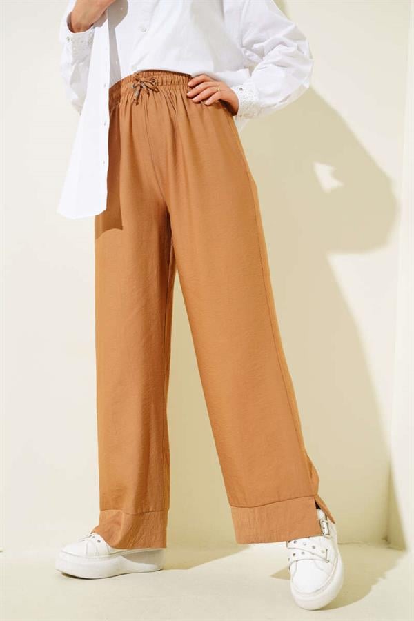 Slit Leg Trousers Camel