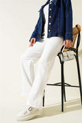 Slit Leg Scuba Trousers White