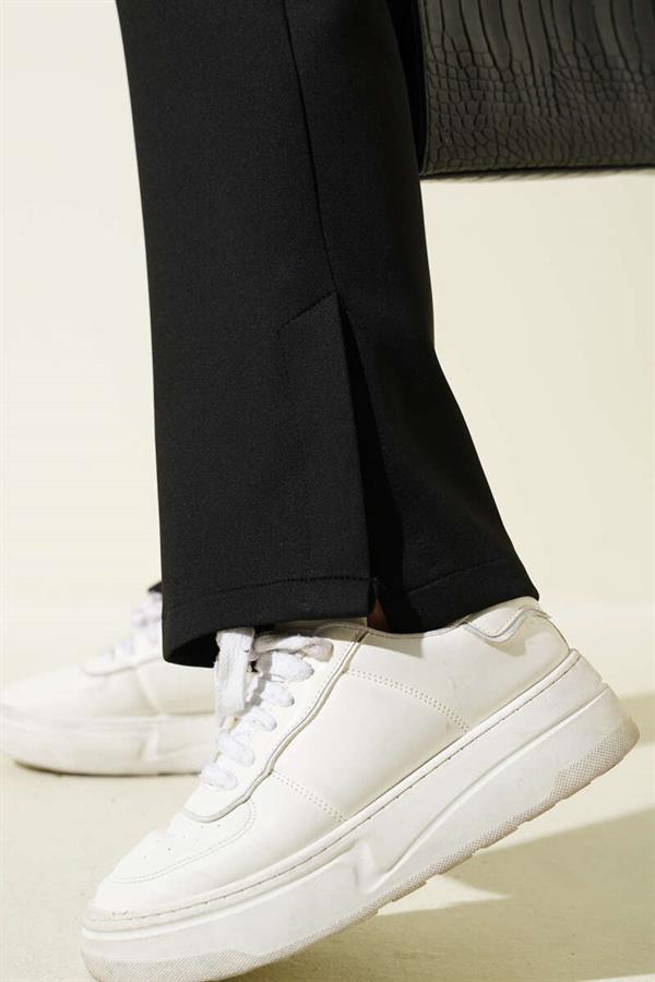 Slit Leg Scuba Trousers Black