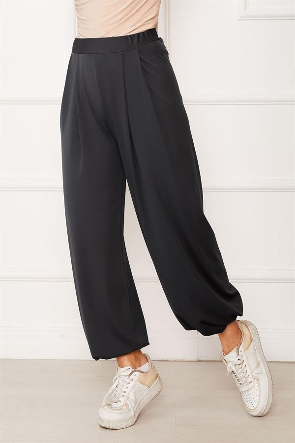 Elasticated Leg Comfortable Fit Shalwar Trousers Anthracite