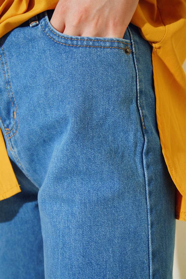 Medium Blue Trousers with Tasseled Legs