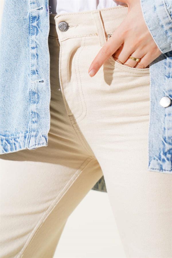 Tasseled Palazzo Jeans Trousers Stone