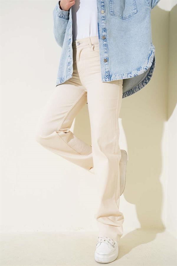 Tasseled Palazzo Jeans Trousers Stone