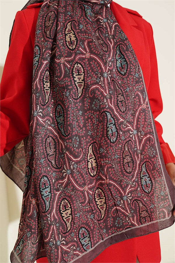 Paisley Crush Modal Shawl Dark Brown