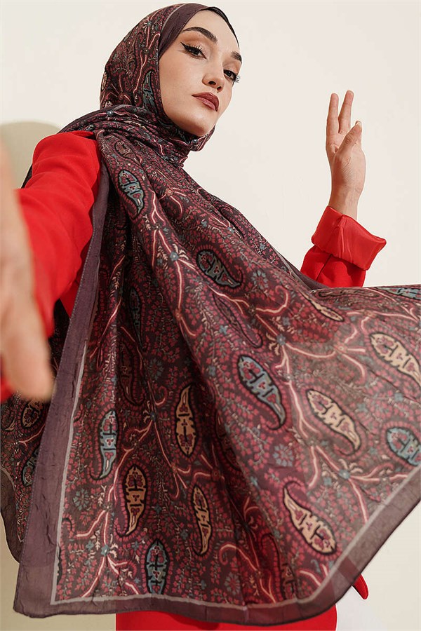 Paisley Crush Modal Shawl Dark Brown