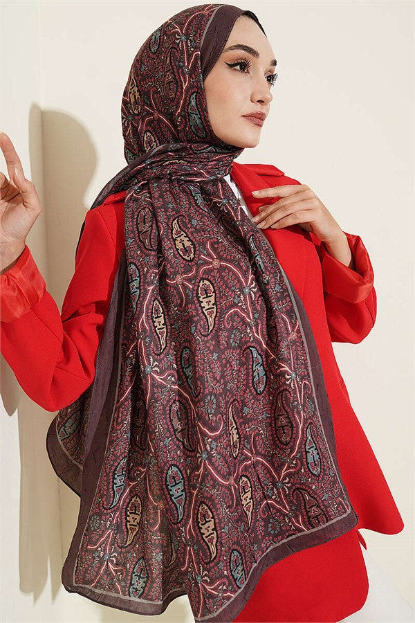 Paisley Crush Modal Shawl Dark Brown
