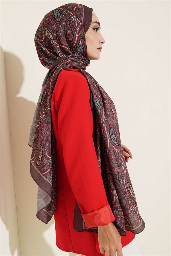 Paisley Crush Modal Shawl Dark Brown