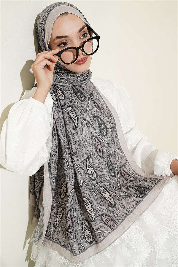 Paisley Crush Modal Shawl Beige