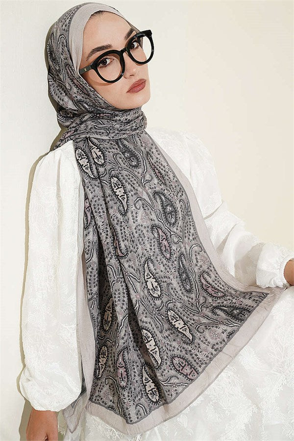 Paisley Crush Modal Shawl Beige