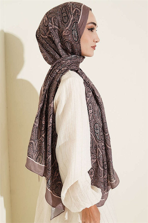 Paisley Crush Modal Shawl Coffee