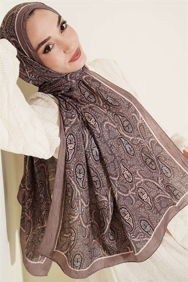 Paisley Crush Modal Shawl Coffee