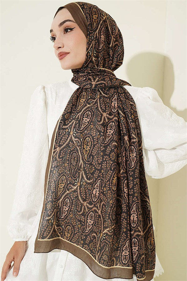 Paisley Crush Modal Shawl Camouflage Green
