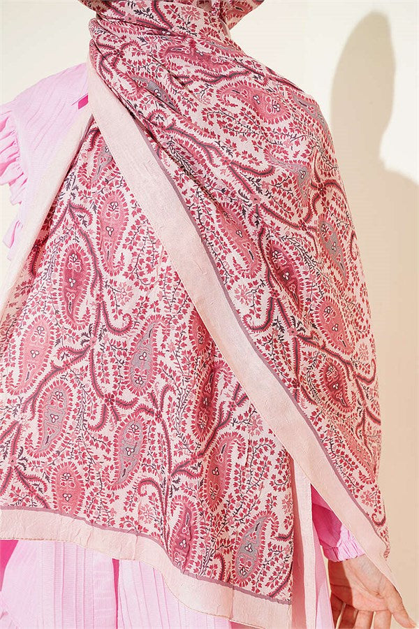 Paisley Crush Modal Scarf Pink