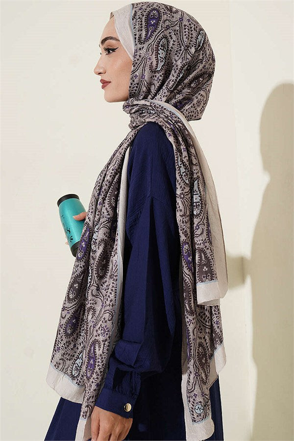 Paisley Crush Modal Shawl Stone