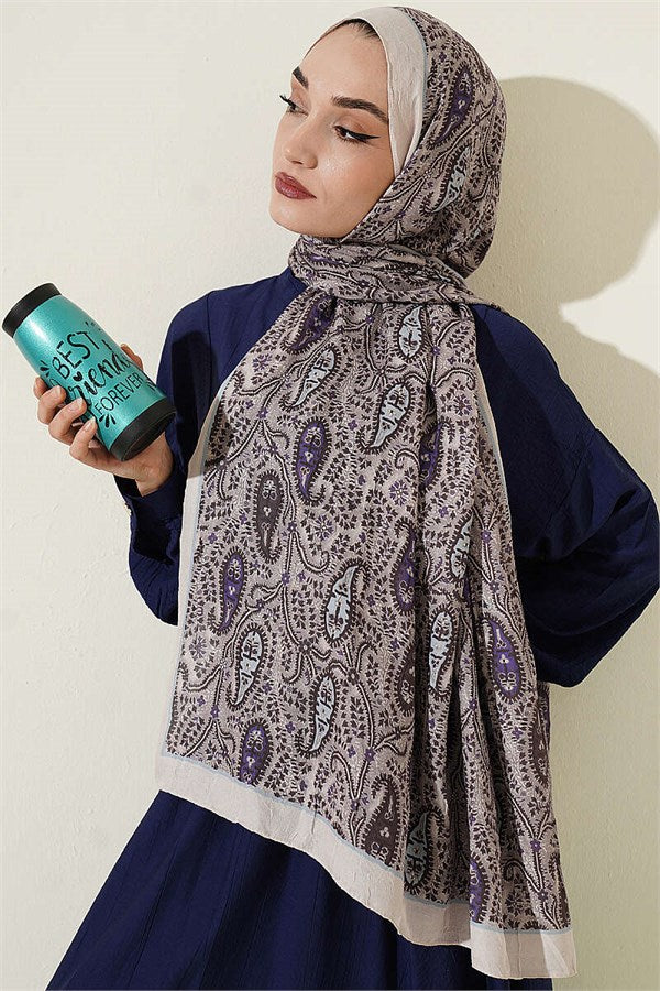 Paisley Crush Modal Shawl Stone
